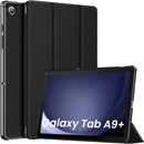 Trifold PU Leather Stand Protective Flip Tablet Case for Galaxy Tab A9+ (X210 / X215) - Black - Brand New