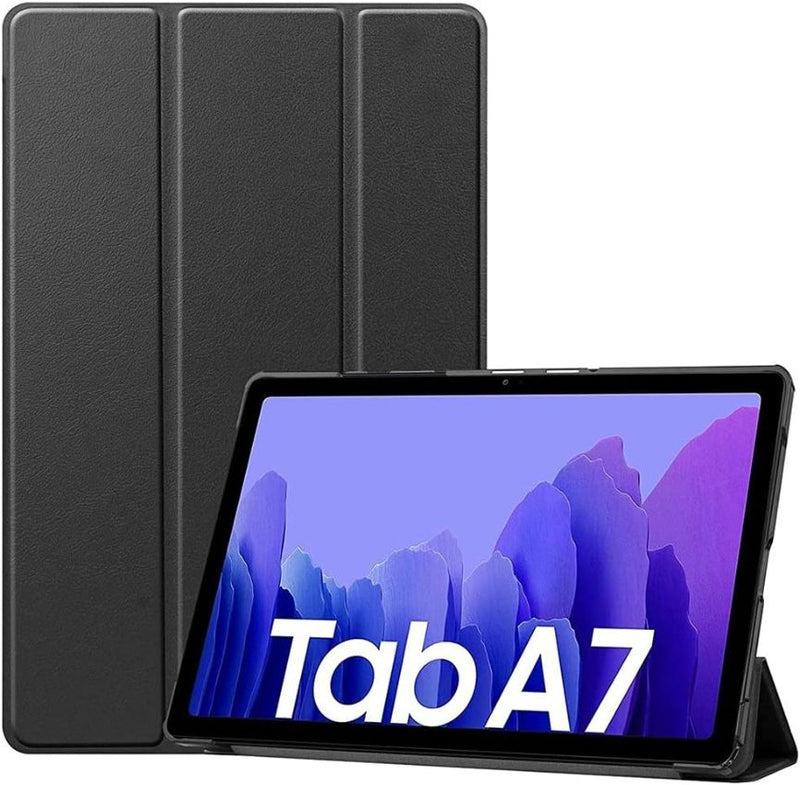 Trifold PU Leather Stand Protective Flip Tablet Case for Galaxy Tab A7 2020 (T500/ T505/ T507) - Black - Brand New