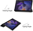 Trifold PU Leather Stand Protective Flip Tablet Case for Galaxy Tab A8 2021 (X200 / X205 / X207) - Black - Brand New