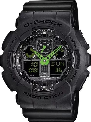 Casio G-Shock GA-100C-1A3 Analog Digital Men's Watch - Black/Green - B ...