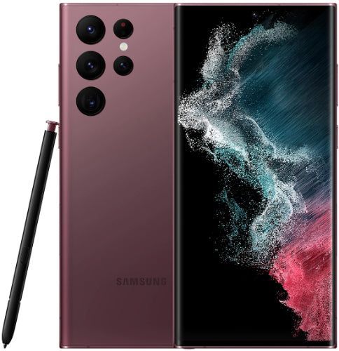 Samsung Galaxy S22 Ultra (5G) - 256GB - Burgundy - Dual Sim - Pristine